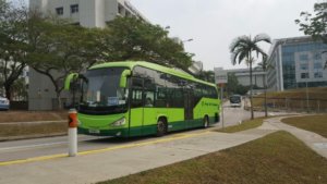 Campus Blue Riders bunched up during the morning peak period. (PHOTO: Yong Jun Yuan)