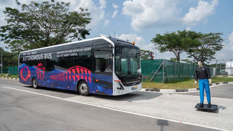 NTU has collaborated with four driverless bus projects, providing a testing ground for their buses. Volvo (as pictured) is one of the manufacturers working with NTU. (PHOTO: Volvo)